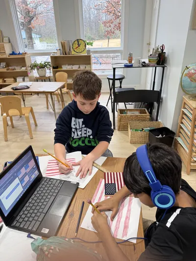 Teenagers collaborating with technology in Explorer Studio