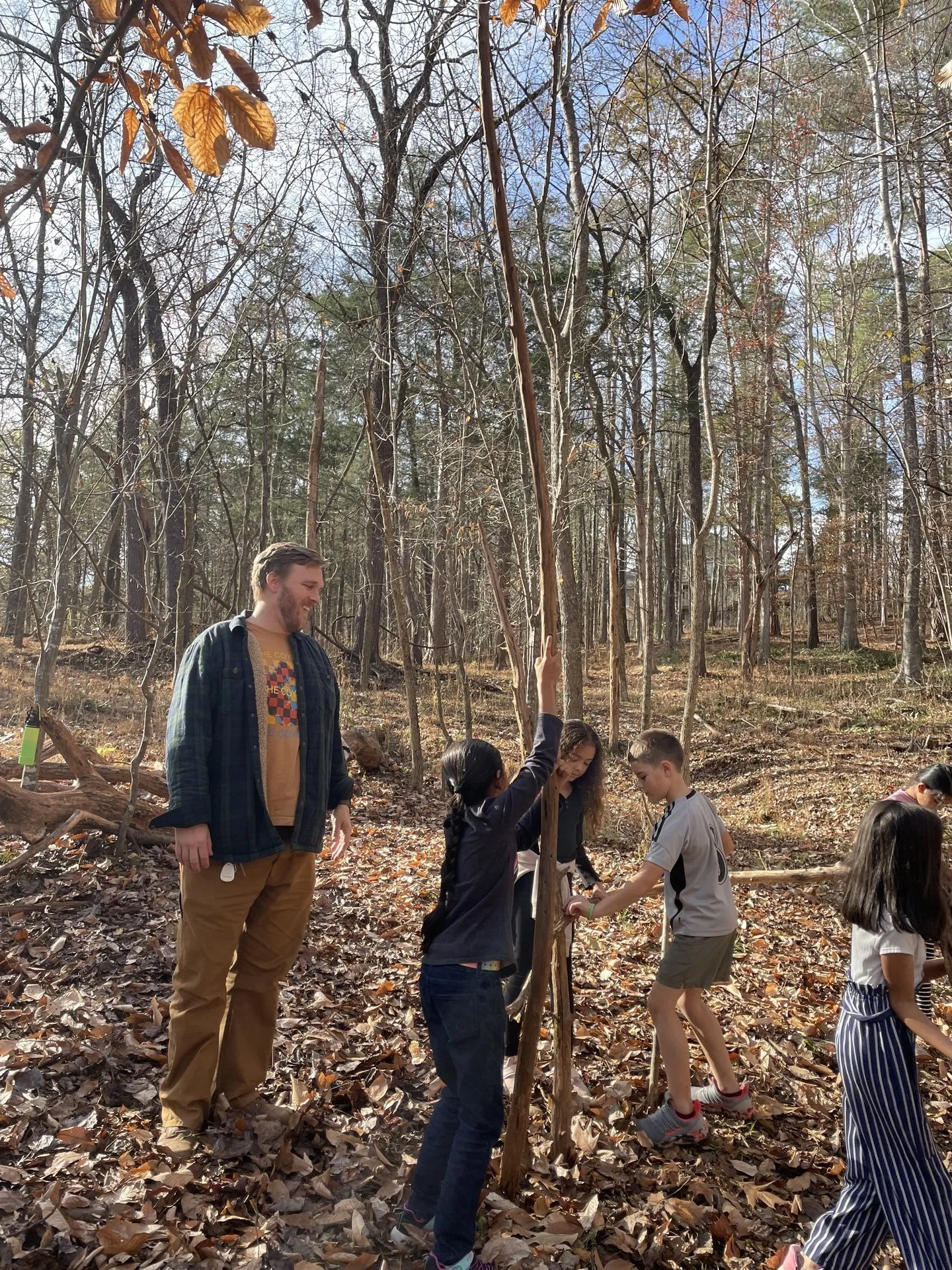 Middle school students working on robotics